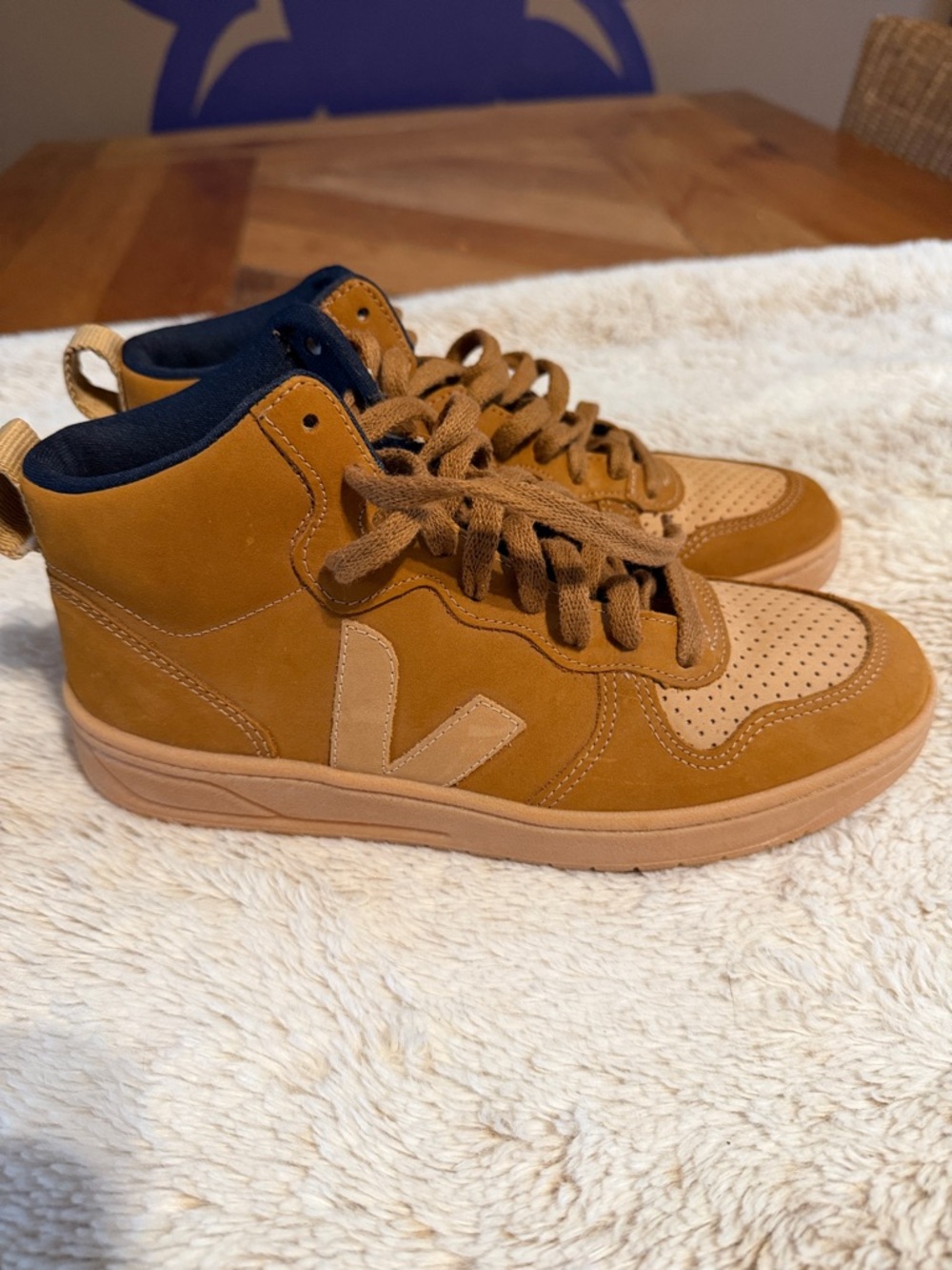 Veja Women’s High-Top Sneakers in Tan